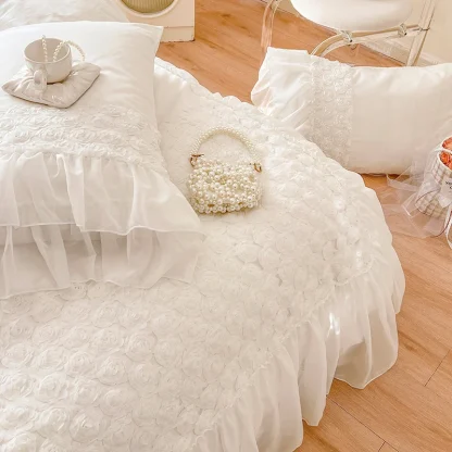 Soft Mesh White Duvet Cover - Image 5