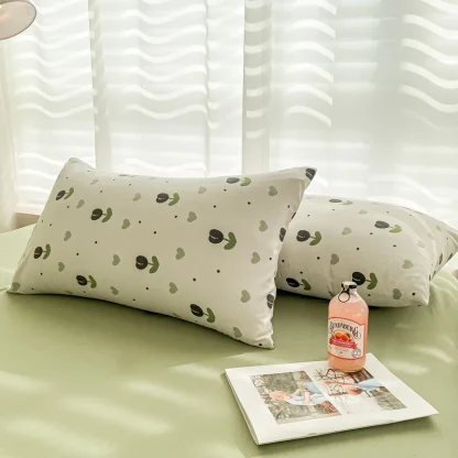 Printed Green Tulips Duvet Cover - Image 6