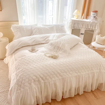 Soft Mesh White Duvet Cover