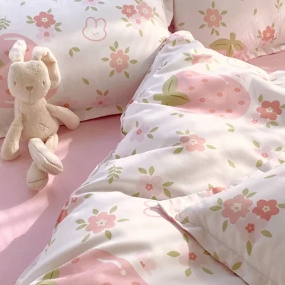 Strawberry Floral Print Duvet Cover - Image 5
