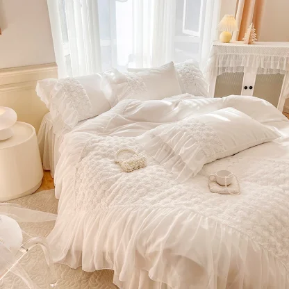 Soft Mesh White Duvet Cover - Image 3