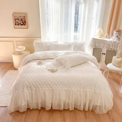 Soft Mesh White Duvet Cover - Image 2