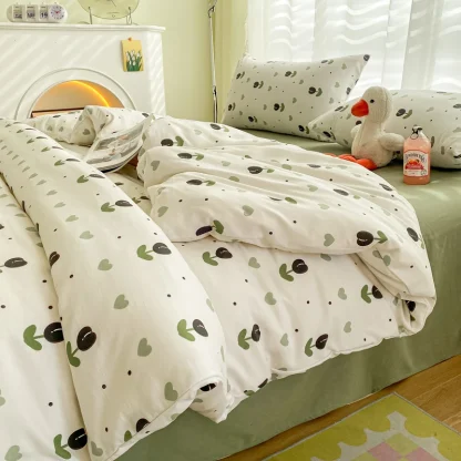 Printed Green Tulips Duvet Cover - Image 2