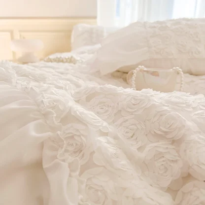 Soft Mesh White Duvet Cover - Image 4