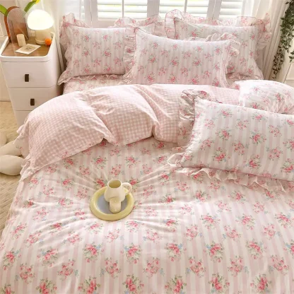 Floral Print Stripe Duvet Covers - Image 5