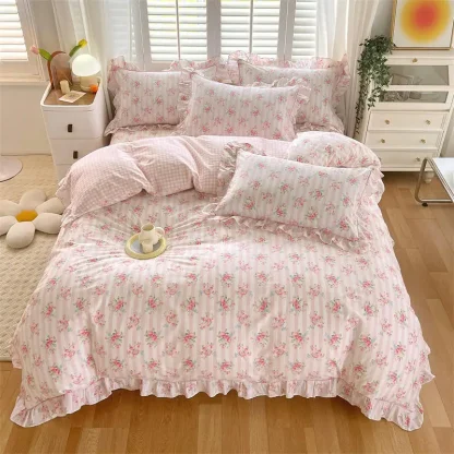 Floral Print Stripe Duvet Covers - Image 2