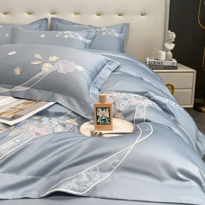 Luxury Embroidered Floral Duvet Cover - Image 3