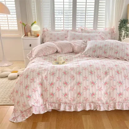 Floral Print Stripe Duvet Covers - Image 3