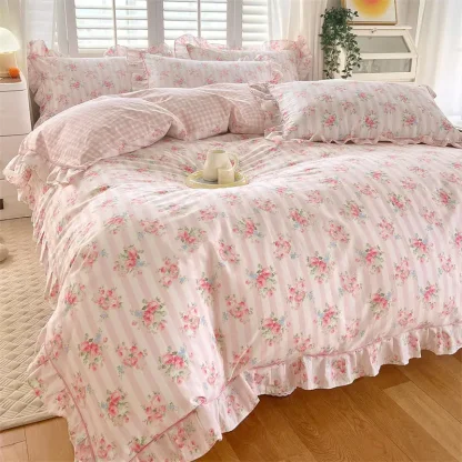 Floral Print Stripe Duvet Covers - Image 4
