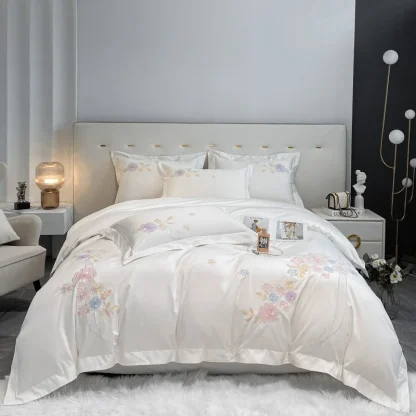 Luxury Embroidered Floral Duvet Cover - Image 7
